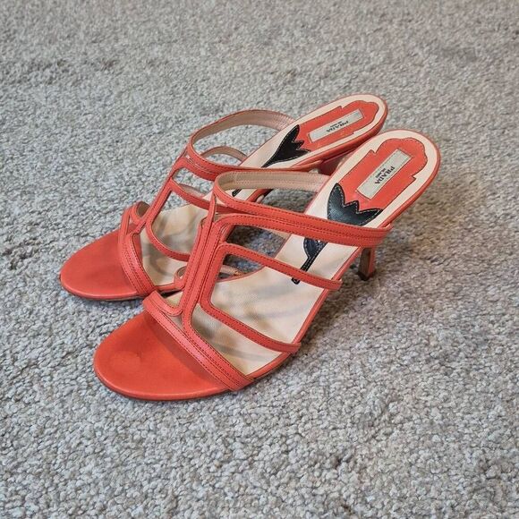 Prada Women’s Shoes Open Toe Heels Size US  8.5 EU 39 - Picture 1 of 9